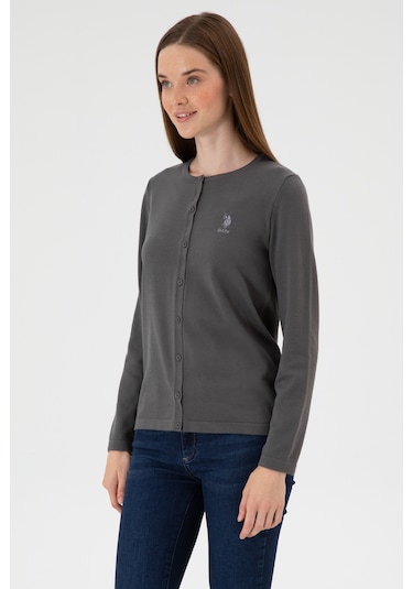 U.s. Polo Assn. Kadın Gri Hırka Triko 50313624-vr024 Gri