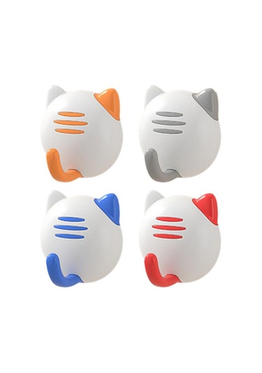 Suntek Banyo Ceket Havlu Kapı Kancası Gri 4 Adet Çok Renkli