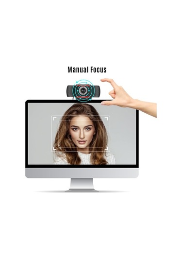Fortunelane 720p Hd Usb Webcam İle Ses Azaltıcı Mikrofon, Konferans, Ders, Yayın İçin Manuel Odak Ayarı
