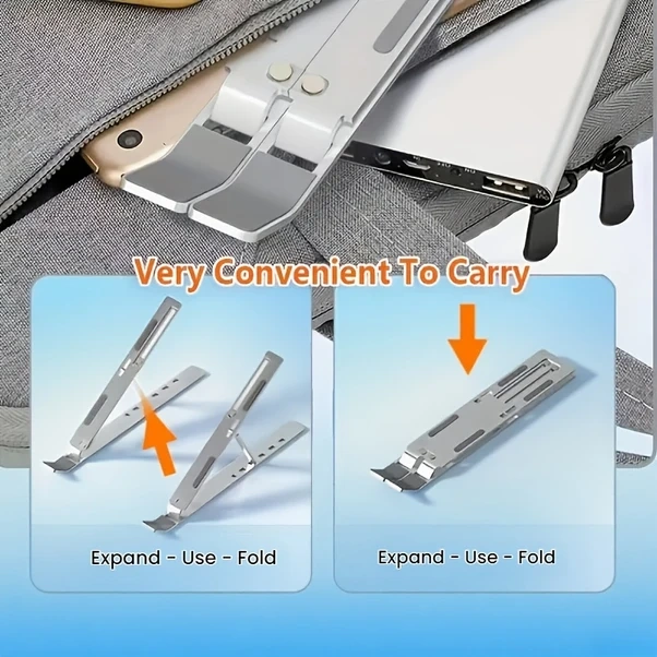 Elmpaly Alüminyum Tripod Dizüstü Bilgisayar Standı - 7 Seviye Yükseklik Ayarlı, 80 Lb Taşıma Kapasiteli, Katlanabilir Taşınabilir Soğutma