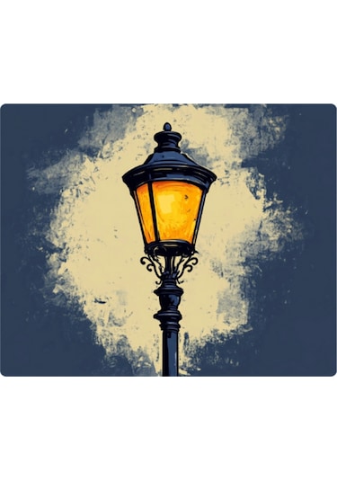 Sokak Lambası Baskılı Mousepad 17,5x21,5 Cm