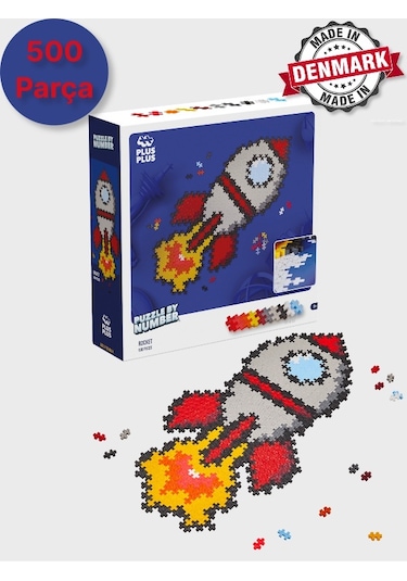 Plus - Plus Minecraft Temalı Puzzle By Number Rocket - Numaralı Roket Puzzle Lego Yapı Oyuncağı 3930