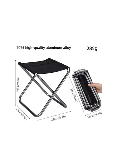 Ambition Taşınabilir Katlanabilir Sandalye Açık Mini Kamp Plaj Siyah