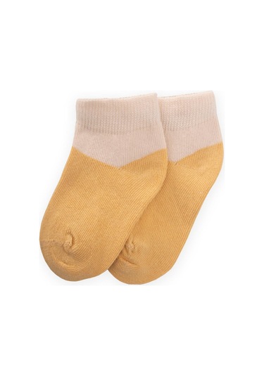 Cigit İki Renkli Bebe Patik Çorabı 0-4 Yaş Hardal Sarı Hardal