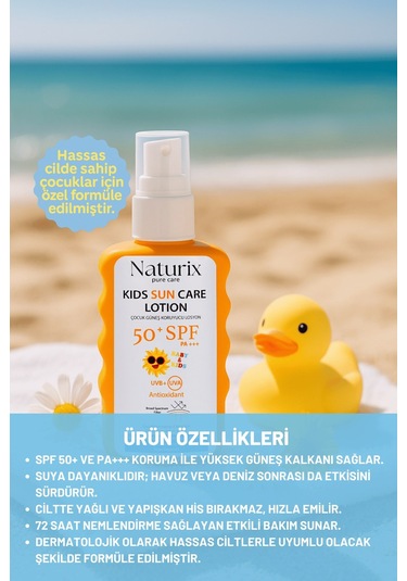 Çocuk Güneş Koruyucu Losyon Spf 50+ Pa+++ Yeni Nesil Koruma Ve Yoğun Nem - 200 Ml