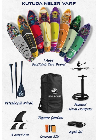 Paddle Board Sup Bodi Cyber Cat Şişme Stand 350x84x15cm Full Set
