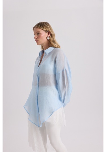 Mai Collection Mai Studios Co. Lyra Oversize Mavi Gömlek Mavı
