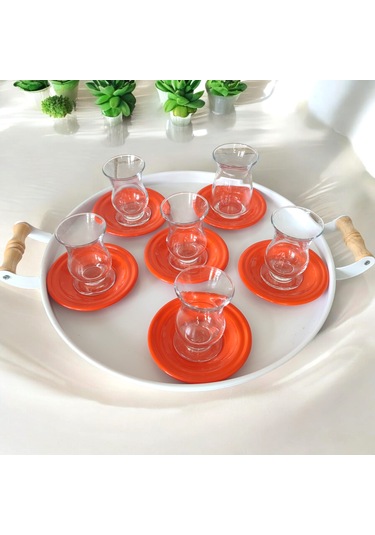 Çay Tabağı-bardak Altlığı-metal Turuncu Çay Tabağı-paslanmaz K Turuncu