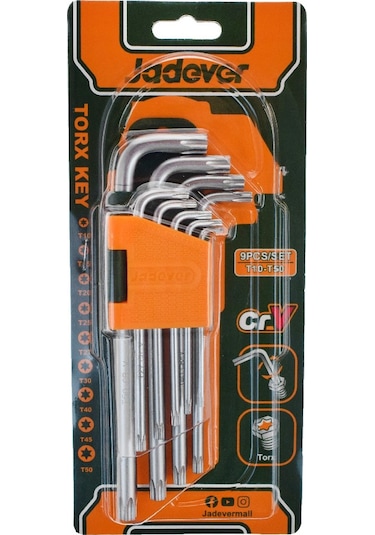 Jadever Torx Yıldız Anahtar Seti, 9 Parça, Uzun Tip