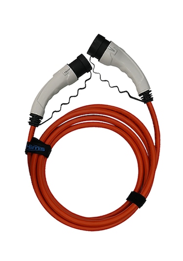 Evwallbox Beyaz Soketli 22kw 10 M Tip 2 Arac Sarj Kablosu