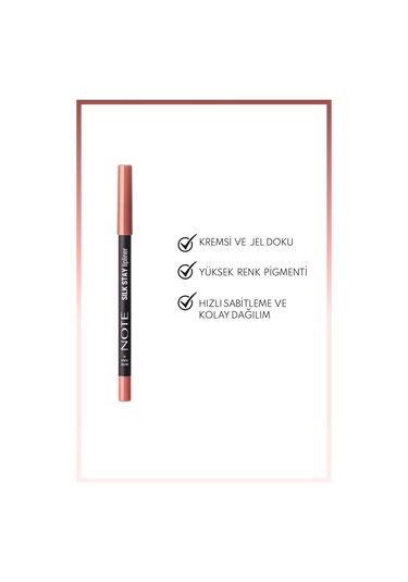 Note Cosmetique Silk Stay Lipliner Suya Dayanıklı İpeksi Dudak Kalemi 01 Muted Peach