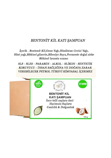 Mate Naturel Bentonit Kil Katı Şampuan 120 G