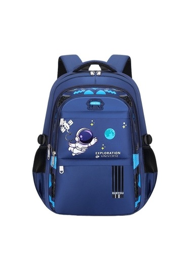 Astronot Temalı Dayanıklı Oxford Kumaş Okul Çantası, Geniş Kapasiteli Ergonomik Sırt Çantası, İlkokul Ve Ortaokul Öğrencileri İçin Renkli Ve Hafif Okul Çantası MAvi