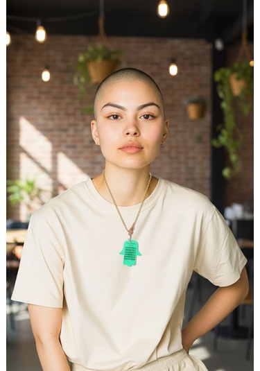 Ayetel Kürsi Fatma Ana Eli Karanlıkta Parlayan Fosforlu Zincirli Kolye Yeşil