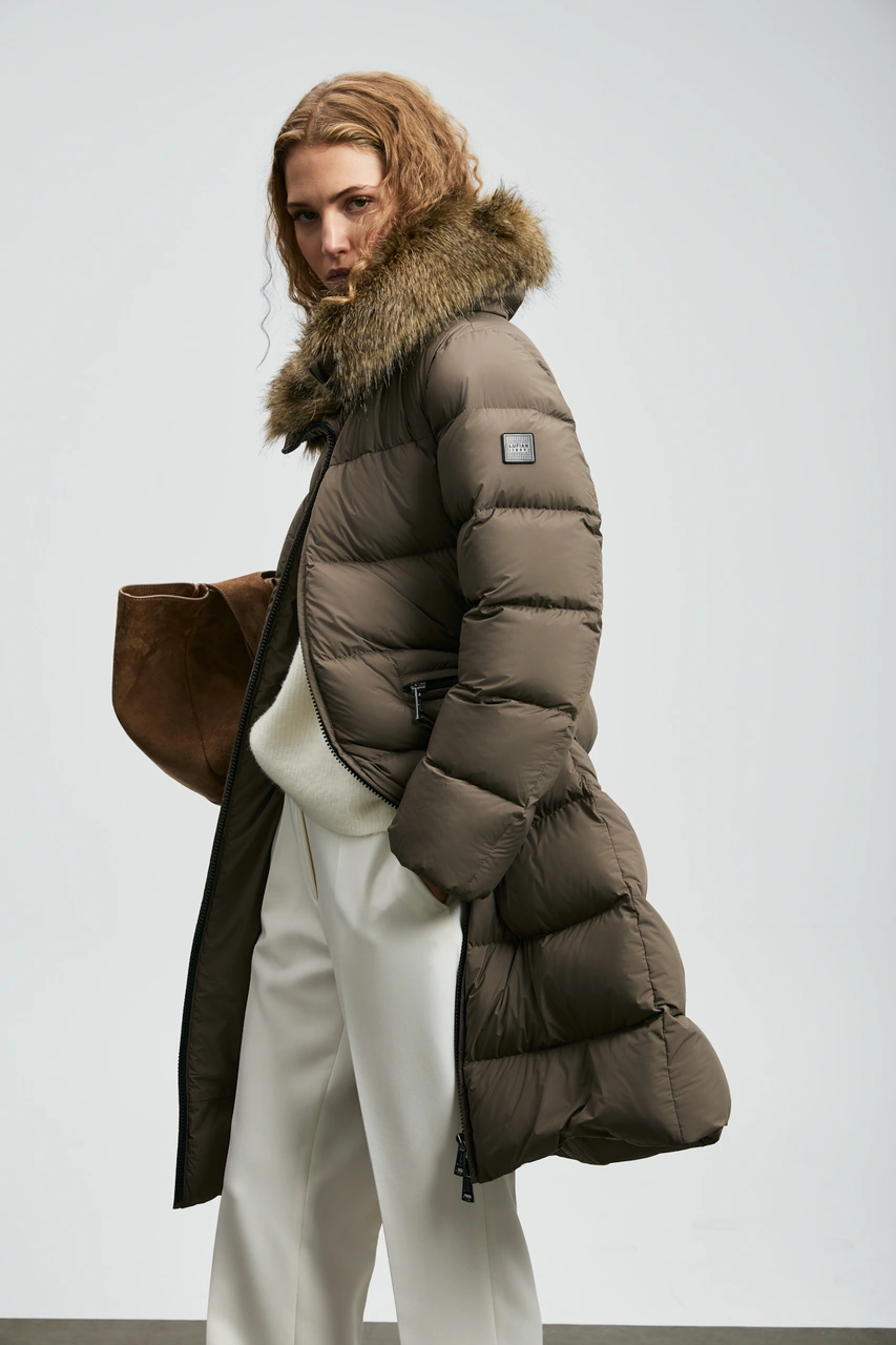 Lufian Eco Kaz Tüyü Kadın Mont Kum Kum 122120046100580 Kum