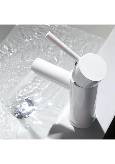 Sardıcı Lavabo Musluğu Beyaz Banyo Musluğu Beyaz