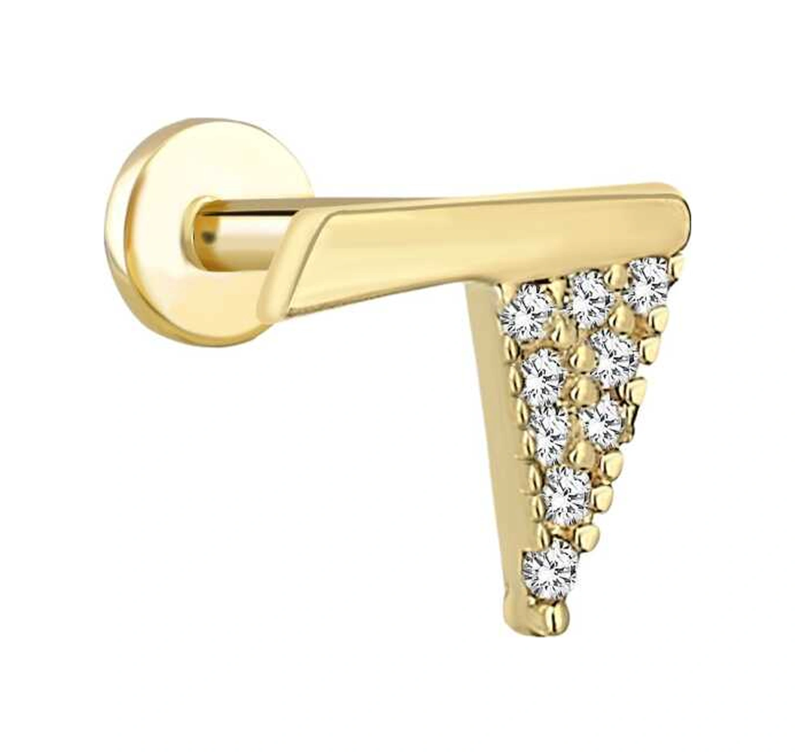 Cherry By Özkonak Flama Sıra Taşlı Tragus Piercing Sarı