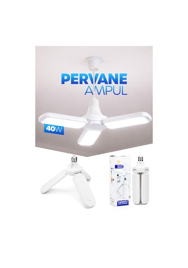 40w 3 Kanatlı Pervane Led Ampul 27 Led Tasarruflu E27 Ev Ampul 4000 Lümen Lamba Ld03 1 Ad