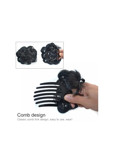 Cbtx Gelin İçin Peruk Topu Kafa Çiçek Firkete Saç Çantası Peruk Kafa Bandı Koyu Kahverengi