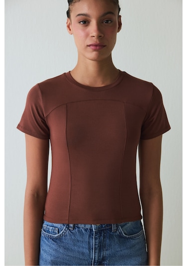 Penti Kapuçino Bisiklet Yaka Slim Fit Modal Baby Tee Tişört