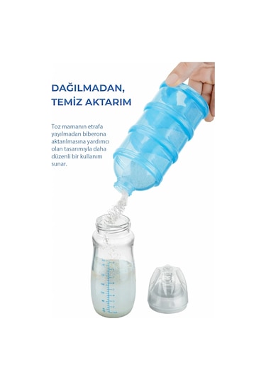 Babyjem - Mavi Katlı Toz Mama Kabı