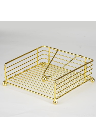 Geeksen Mutfak Masa Dekorasyonu Dikdörtgen Demir Peçete Tutucu, Ağırlık Koluyla Düz Peçete Dağıtıcı Altın