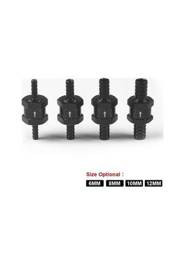 Fastbuy 6mm Araba Alüminyum Yakıt Benzinli Tek Yönlü Geri Dönüşsüz Çek Valf, Petrol Tipi