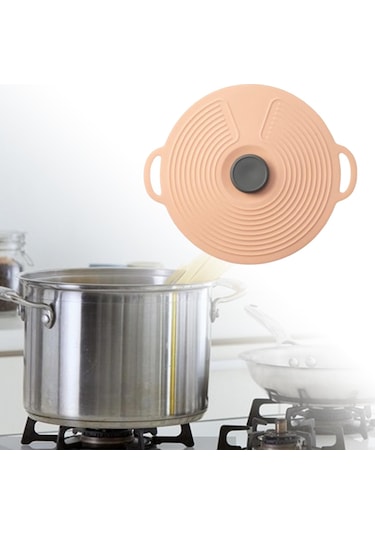 Suntek Isıya Dayanıklı Silikon Tencere Kapağı, Turuncu-28cm Turuncu 28cm