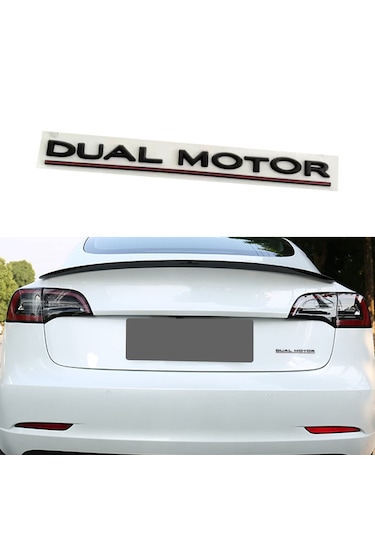 Tesla Model Y S X Dual Motor Siyah Logosu -