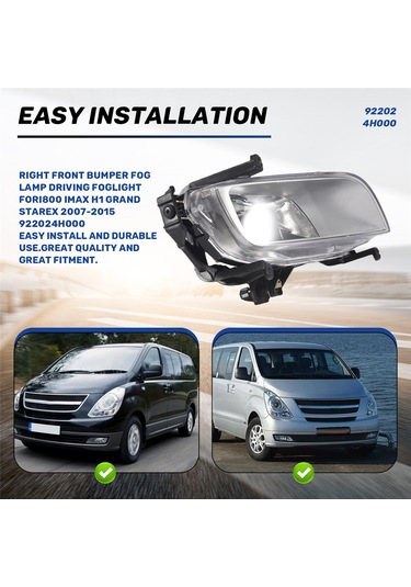 Sağ Ön Tampon Sis Lambası Sürüş Sis Lambası Hyundai I800 Imax H1 Grand Starex 2007-2015 922024h000