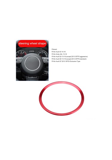 Reedark Audi A1/a3/a4/a5/a6/q3/q5 İçin Kırmızı Alüminyum Direksiyon Çevresi - Dekoratif Ve Dayanıklı İç Döşeme Aksesuarı Kırmızı