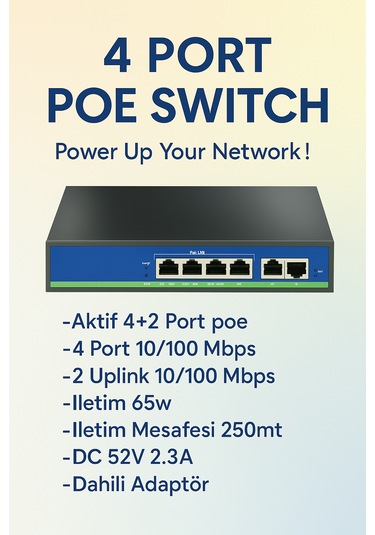 4 Port 10/100mbps 4+2 Poe Switch