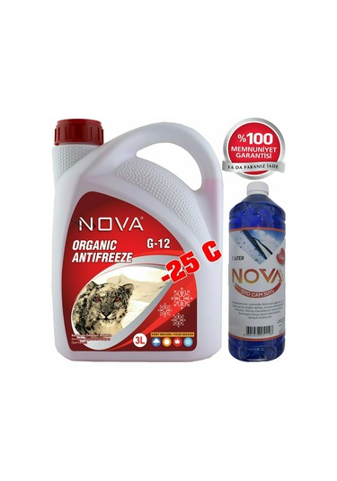 Nova -25 Derece Kırmızı Antifriz 3 Litre Cam Suyu