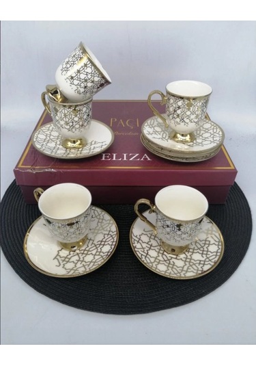 Şnr 101880 Kahve Fincanı Eliza 6'lı Beyaz