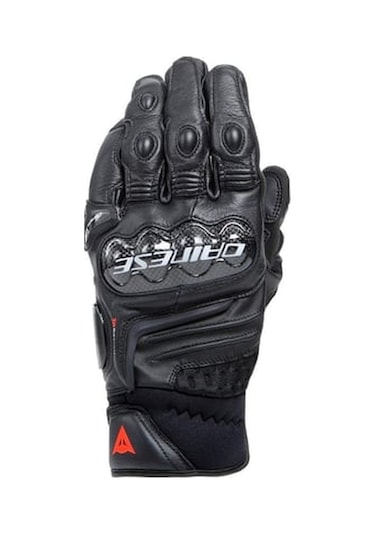 Dainese Carbon 4 Black Kısa Deri Eldiven Siyah