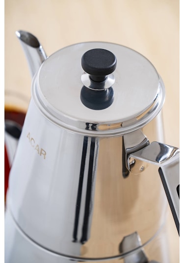 Aveline Aile Boy Çaydanlık Takımı Silver/siyah