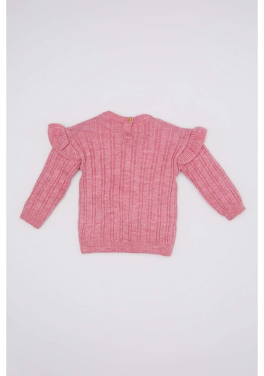 DeFacto Kız Bebek Bisiklet Yaka Triko Pembe Kazak C8314A524WNBR105