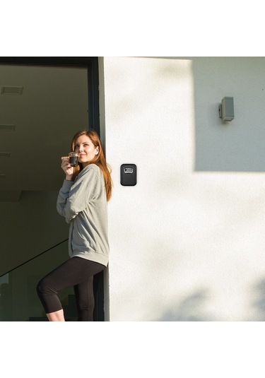 Ulzyvf Duvara Monte 4 Haneli Şifreli Anahtar Kutusu - Dayanıklı Siyah Siyah