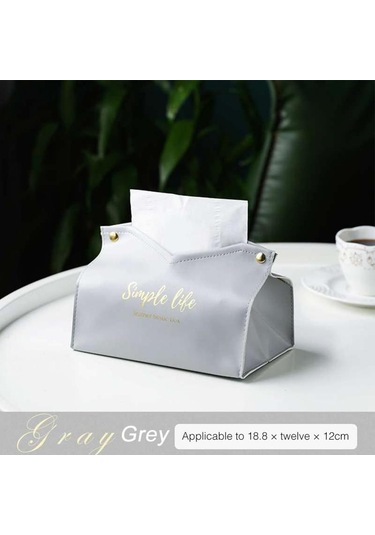 Deri Doku Tutucu Ev Peçete Saklama Kutusu Su Geçirmez Toz Doku Kutusu Mutfak Ofis Doku Kutuları Oturma Odası Dekorasyon