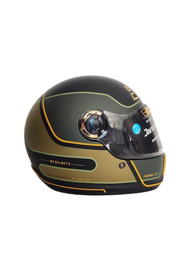 MT Jarama Baux B6 Şeffaf Vizörlü Kask Mat Yeşil
