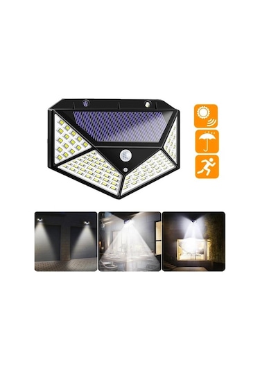 4 Adet Güneş Enerjili Solar Bahçe Duvar Lamba Aydınlatma