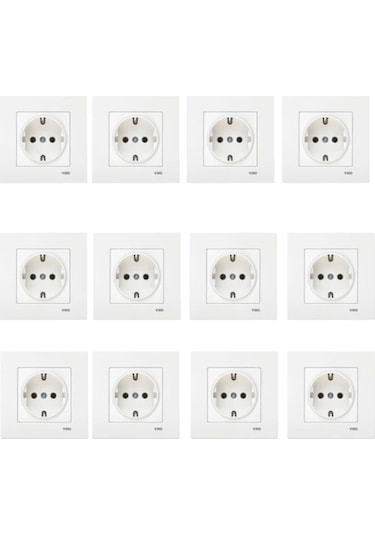 Viko Karre 12'li Topraklı Priz + Çerçeve