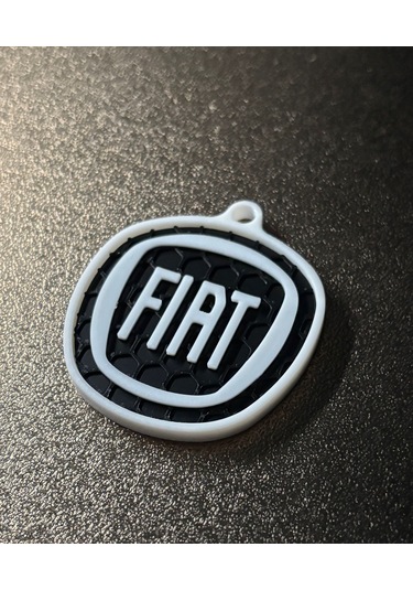 Markanıza Özel Petek Desenli Fiat Yuvarlak Logolu 3d Anahtarlık