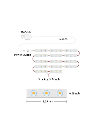 Gajeena 14'lü Usb Dokunmatik Led Ayna Işığını, Parlaklığı Ayarlanabilir Banyo Makyaj Dolabı Işığı, Göz Bakımı Yumuşak Işık Çok Renkli