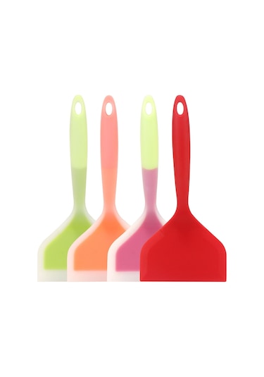 Turuncu Silikon Spatula Pişirme Gereçleri Sığır Eti Yumurta Mutfak Kazıyıcı Geniş Pizza Pişirme Araçları Kürek Yapışmaz Spatula Mutfak