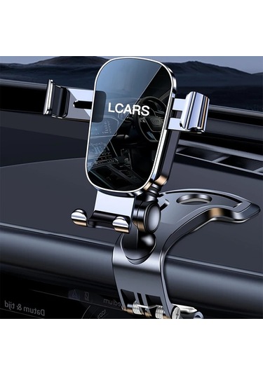 Boatshop1 Lcars Premium Gümüş Alaşımlı Ayna Araç Telefon Tutucu Geliştirilmiş Navigasyon Desteği Dönebilen Gösterge Paneli Montajı