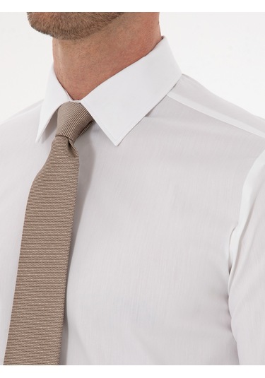 Cacharel Beyaz Slim Fit Pamuk Karışımlı Gömlek