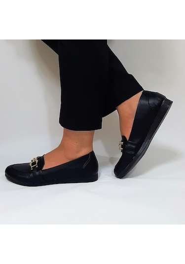 Fiyra Sdf612 Tokalı Fiyonk Siyah Kaymaz Bayan Babet 001