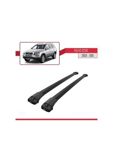 Volvo Xc90 2003-2015 Arası İle Uyumlu Ace-1 Ara Atkı Tavan Barı Siyah