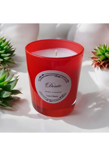 Denic Kokulu Mum Kırmızı Cam Bardak Last Chery 9*7 Çap